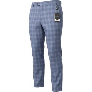 Lauren Ralph Lauren Mens Ultraflex Blue Plaid Suit Trousers Edgewood 42W x 32L